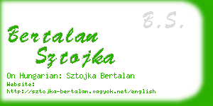 bertalan sztojka business card